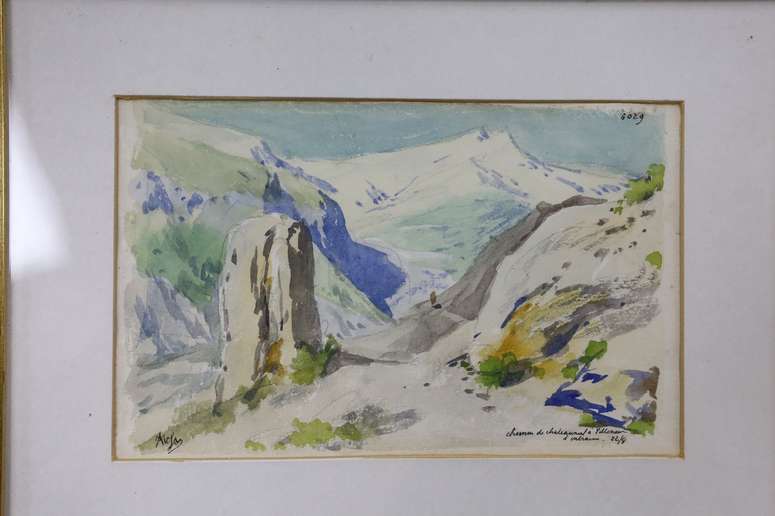 Alixis Mossa (1844-1926), twelve watercolours, Topographical views of France, mostly signed and many titled, largest 20 x 31cm